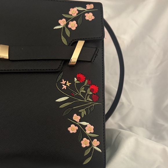 Calvin Klein Black Crossbody Bag with Floral Embroidery - Picture 3 of 6